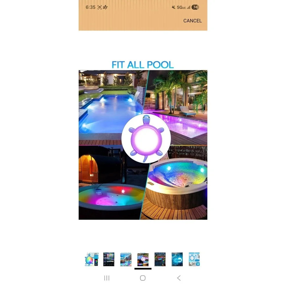 Priorare LED Pool Light Turtle RBIC App Control IP68 Waterproof XZM-F018 White